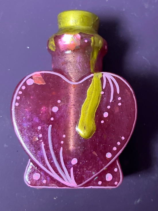 Other - Dark and light pink with gold accent Mini potion bottle-self love and confidence